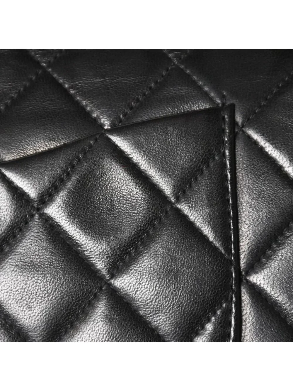Chanel Quilted 25 Double Flap Chain Shoulder Bag Lambskin CC Logo Black